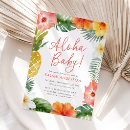 Aloha Baby Tropical Floral Baby Dusche Einladung