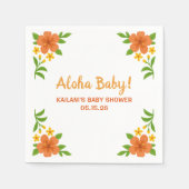 Aloha Baby! Tropical Hawaiian Floral Baby Dusche Serviette (Vorderseite)