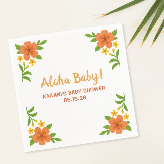 Aloha Baby! Tropical Hawaiian Floral Baby Dusche Serviette