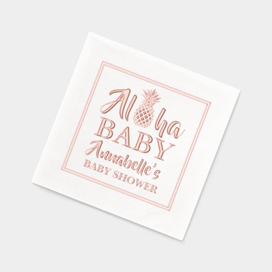 Aloha Baby Tropical Pineapse Baby Shower Servietten Mit Folie (Links)