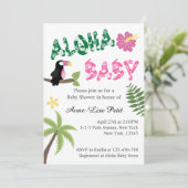 Aloha Baby Tropical Theme Baby Dusche Einladung (Stehend Vorderseite)