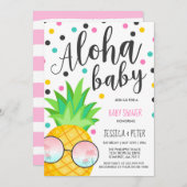 Aloha Babyparty-Einladungs-Ananas-Babyparty Einladung (Vorne/Hinten)