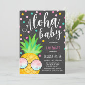 Aloha Babyparty-Einladungs-Ananas-Babyparty Einladung (Stehend Vorderseite)