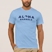 Aloha Barrels T-Shirt - Dunkelblau gestapelte Text (Vorderseite)