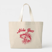 Aloha Bass-Hawaiian Cherry Red Jumbo Stoffbeutel (Rückseite)