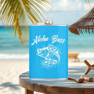 Aloha Bass-Hawaiian Hellblau Flachmann