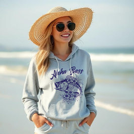 Aloha Bass Hawaiian Tropical Blume- Hoodie