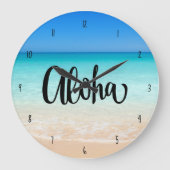 Aloha Beach Hawaiian Island Große Wanduhr (Vorderseite)