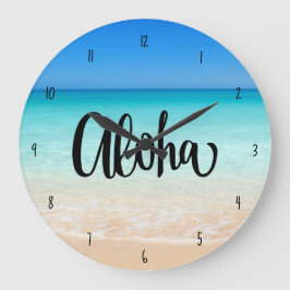 Aloha Beach Hawaiian Island Große Wanduhr