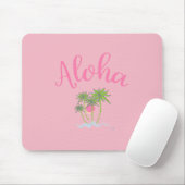 Aloha Beach Hawaiian Style Sommer Tropenrosa Mousepad (Mit Mouse)