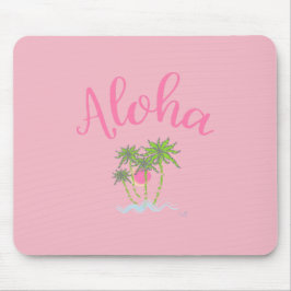 Aloha Beach Hawaiian Style Sommer Tropenrosa Mousepad