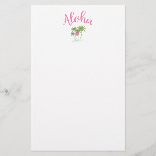 Aloha Beach Hawaiian Style Summera Briefpapier (Vorderseite)
