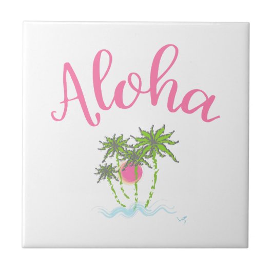 Aloha Beach Hawaiian Style Summera Fliese (Vorderseite)