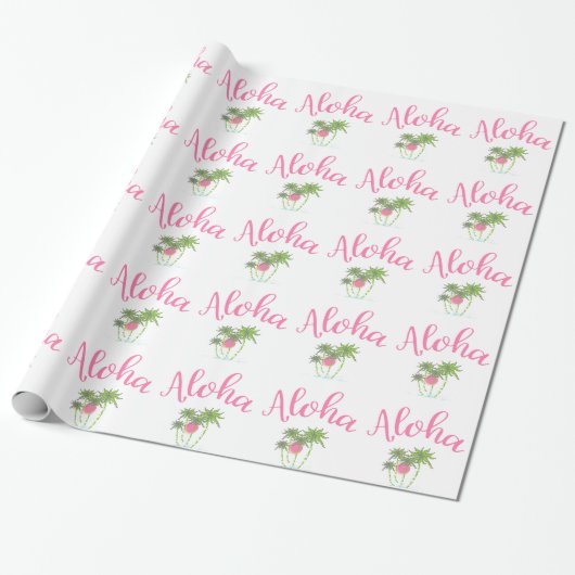 Aloha Beach Hawaiian Style Summera Geschenkpapier (Ungerollt)