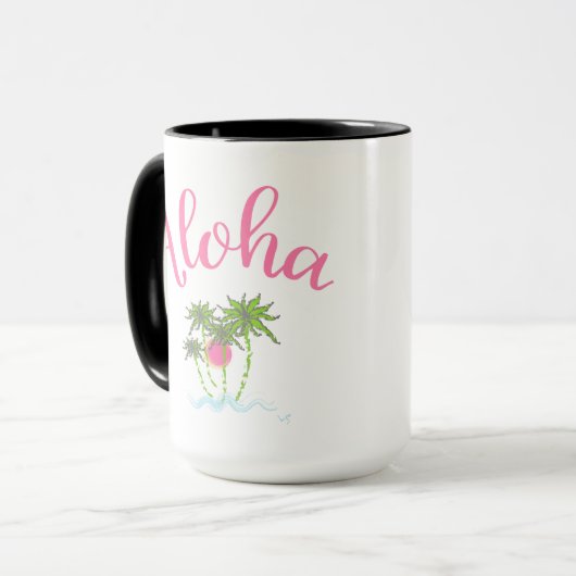 Aloha Beach Hawaiian Style Summera Tasse (Vorderseite Links)