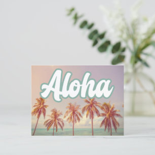Aloha Beach Hochzeit in Urlaubsort Save the Date Ankündigungspostkarte
