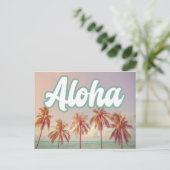 Aloha Beach Hochzeit in Urlaubsort Save the Date Ankündigungspostkarte (Stehend Vorderseite)