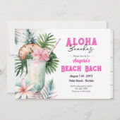 Aloha Beach Junggeselinnen-Abschied und Itinerary Einladung (Vorderseite)