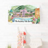 Aloha Beach | Personalisiert Tiki Bar Luau Party Banner (Insitu)