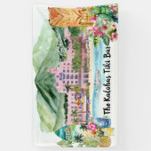 Aloha Beach | Personalisiert Tiki Bar Luau Party Banner (Vertikal)