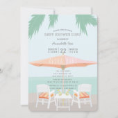 Aloha Beach Pink Turquoise Kinderdusche Einladung (Vorderseite)