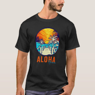 Aloha Beach Sunset Matching Ferien Familien T-Shirt