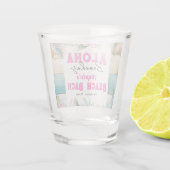 Aloha Beach Tropical Bachelorette Wochenende Schnapsglas (Rückseite)