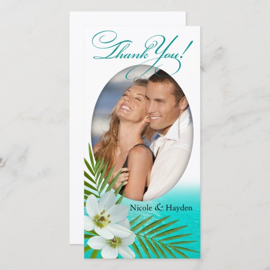 Aloha Beach Tropical Blume Dankeskarte (Vorne/Hinten)