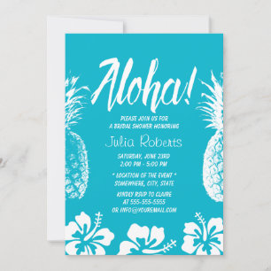Aloha Beach Wedding Brautparty Ananas Einladung