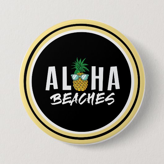 Aloha Beaches Ananas Button (Vorderseite)