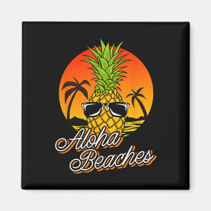Aloha Beaches Ananas Cooler Vintager Hawaiiangipfe Magnet