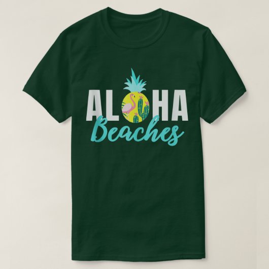 Aloha Beaches Ananas Hawaiian Men Damen TShirt (Design vorne)