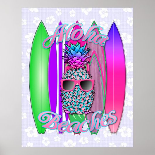 Aloha Beaches Ananas Poster (Vorne)