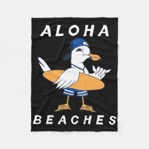 Aloha Beaches Funny Seagull Matching Family Beach Fleecedecke