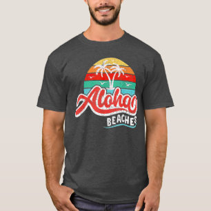 Aloha Beaches Funny Tropical Beach Retro Palme Tre T-Shirt