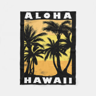 Aloha Beaches Hawaii Palm Beach Urlaub Vintag S Fleecedecke
