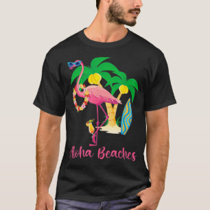 Aloha Beaches Hawaiian Blume Floral Flamingo Coc T-Shirt