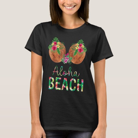 Aloha Beaches Hawaiian Coconut Bra Summer T-Shirt (Vorderseite)