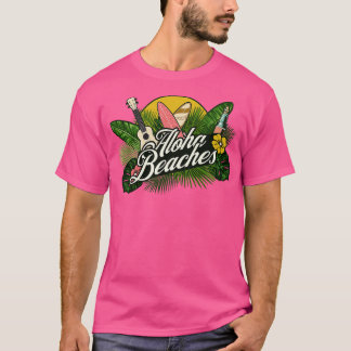Aloha Beaches Hawaiian Hawaii Tropical Pflanze Flo T-Shirt