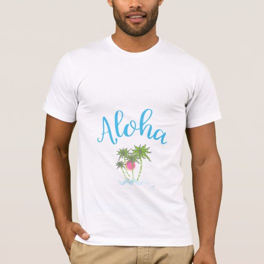Aloha Beaches Hawaiian Style Urlaub Cool T-Shirt (Vorderseite)