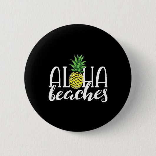 Aloha Beaches Hawaiianischer Junggeselinnen-Abschi Button (Vorderseite)