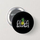 Aloha Beaches Hawaiianischer Junggeselinnen-Abschi Button (Vorne & Hinten)
