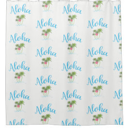 Aloha Beaches Hawaiianischer Sommer Weiß Duschvorhang
