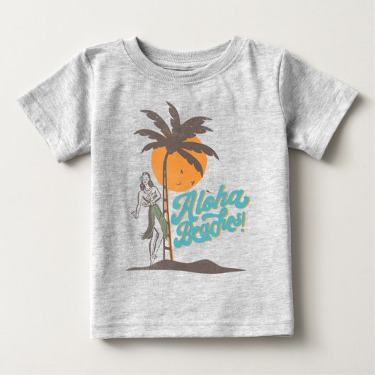 Aloha Beaches Hula Girl Hawaii Hawaii Retro Baby T-shirt (Vorderseite)