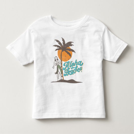Aloha Beaches Hula Girl Hawaii Hawaii Retro Kleinkind T-shirt (Vorderseite)