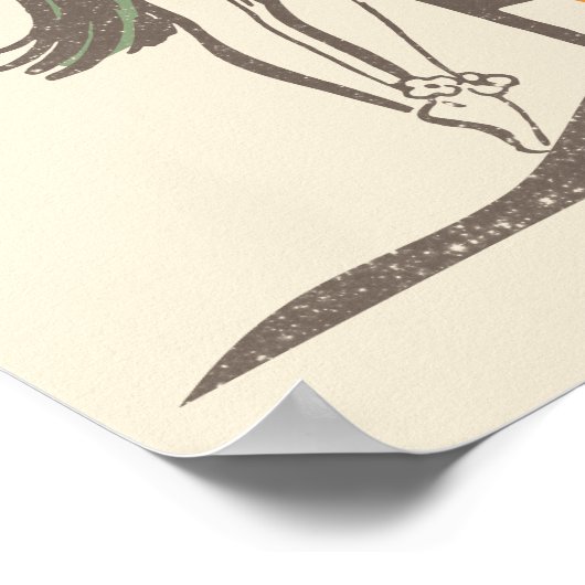 Aloha Beaches Hula Girl Hawaii Hawaii Retro Poster (Ecke)