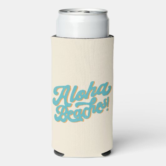 Aloha Beaches Hula Girl Hawaii Hawaii Retro Selters Dosenkühler (Seltzer Rückseite)