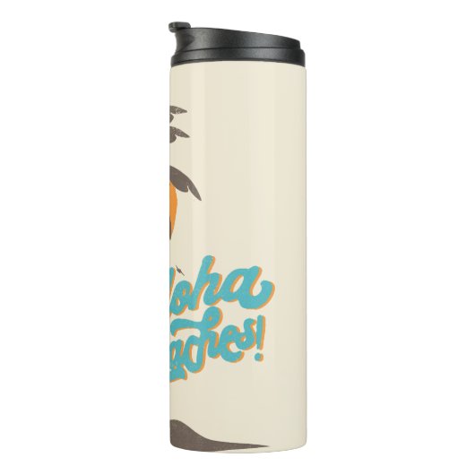 Aloha Beaches Hula Girl Hawaii Hawaii Retro Thermosbecher (Nach rechts gedreht)