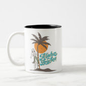 Aloha Beaches Hula Girl Hawaii Hawaii Retro Zweifarbige Tasse (Links)