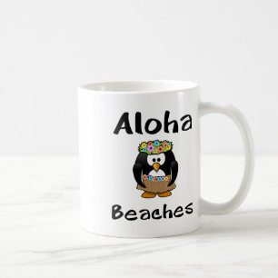 Aloha Beaches Penguin Hula Dance Funny T Shirt Kaffeetasse
